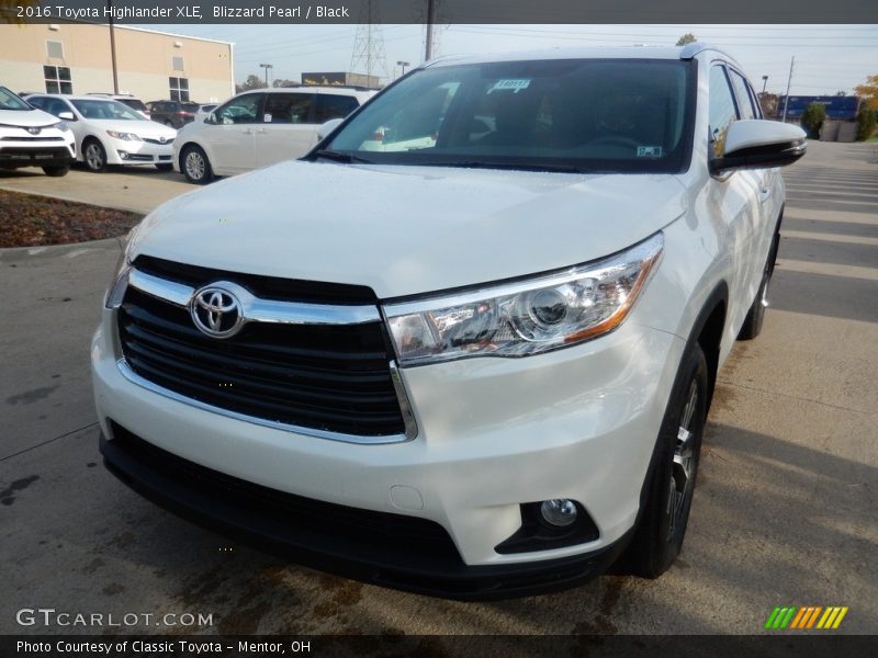 Blizzard Pearl / Black 2016 Toyota Highlander XLE