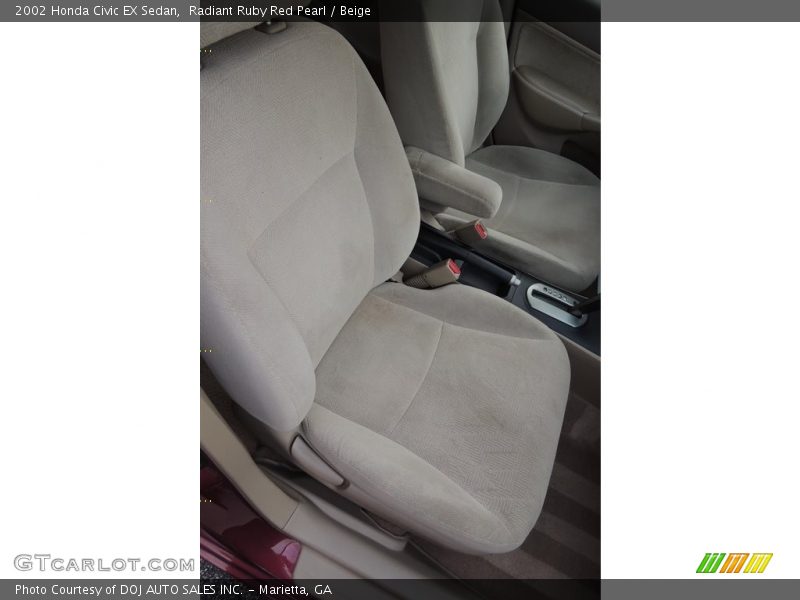 Radiant Ruby Red Pearl / Beige 2002 Honda Civic EX Sedan
