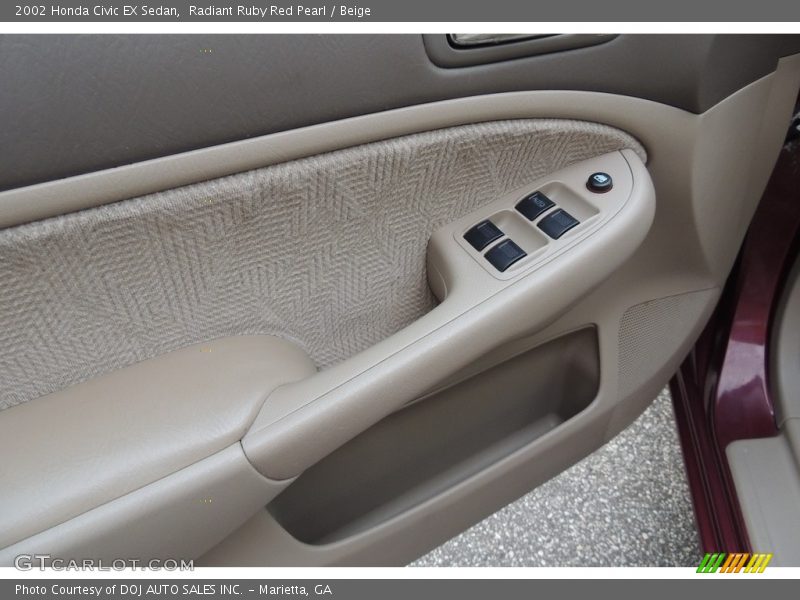 Radiant Ruby Red Pearl / Beige 2002 Honda Civic EX Sedan