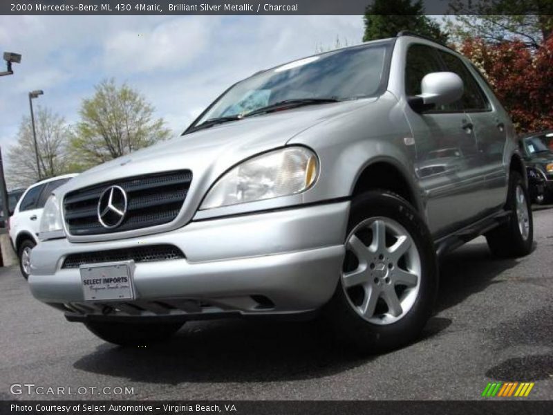 Brilliant Silver Metallic / Charcoal 2000 Mercedes-Benz ML 430 4Matic