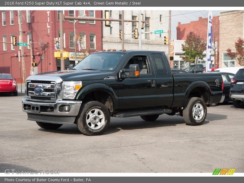 Green Gem Metallic / Steel 2016 Ford F250 Super Duty XLT Super Cab 4x4