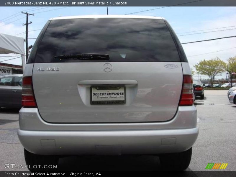 Brilliant Silver Metallic / Charcoal 2000 Mercedes-Benz ML 430 4Matic