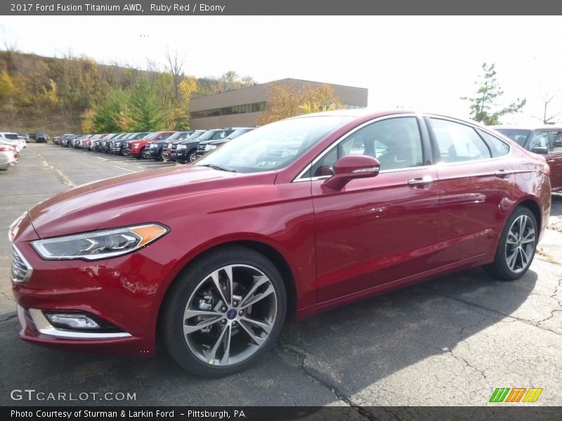Ruby Red / Ebony 2017 Ford Fusion Titanium AWD