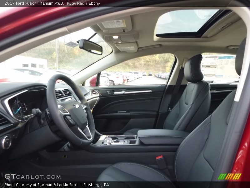 Ruby Red / Ebony 2017 Ford Fusion Titanium AWD