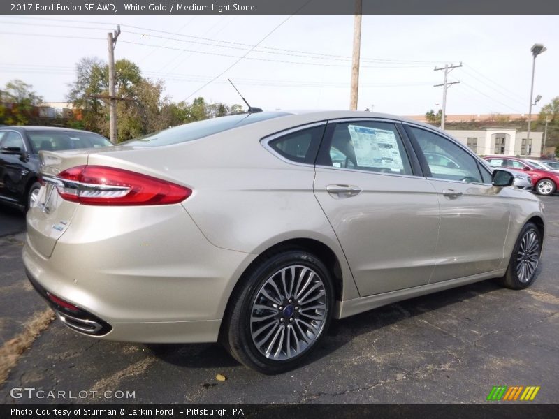 White Gold / Medium Light Stone 2017 Ford Fusion SE AWD