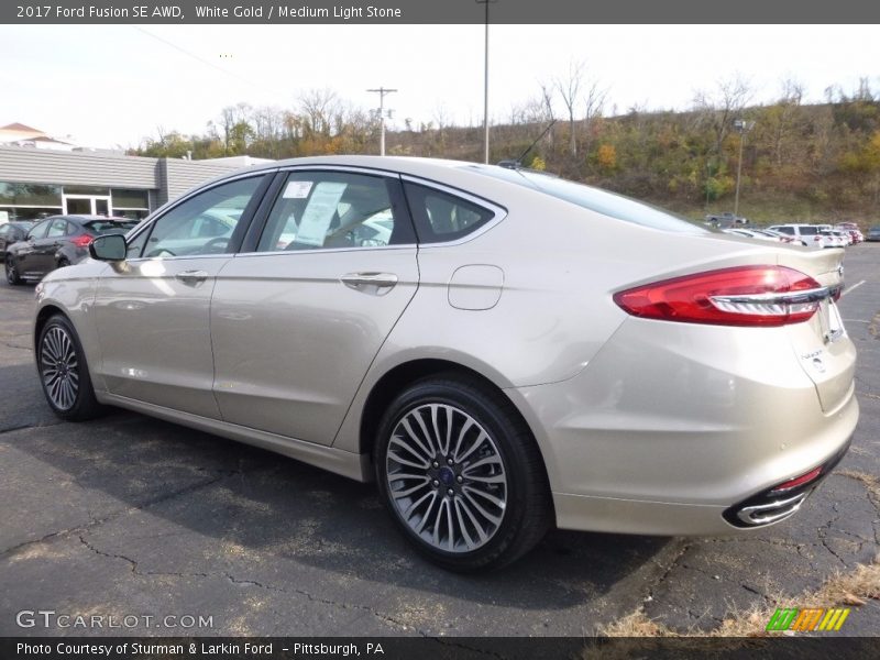 White Gold / Medium Light Stone 2017 Ford Fusion SE AWD