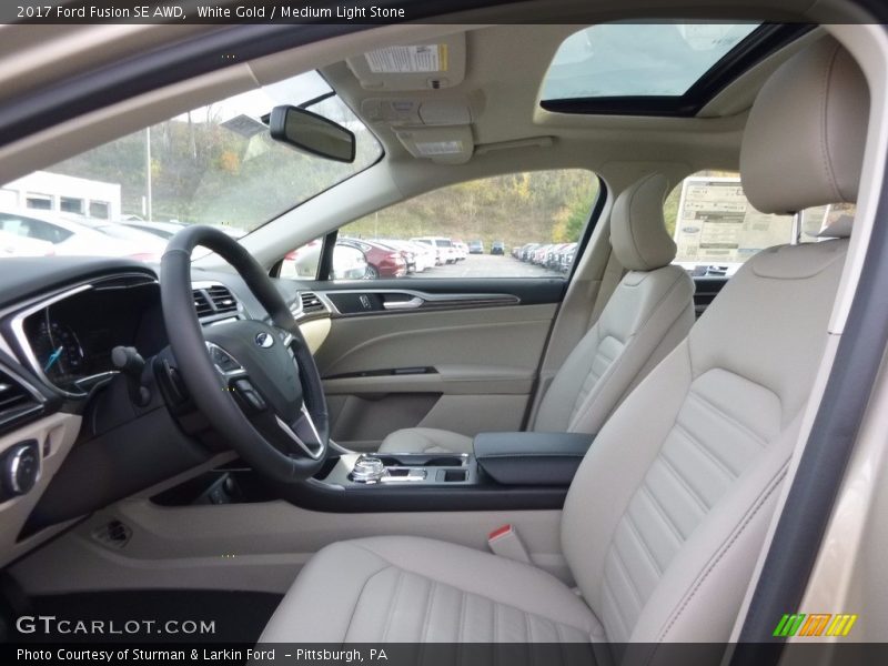 White Gold / Medium Light Stone 2017 Ford Fusion SE AWD