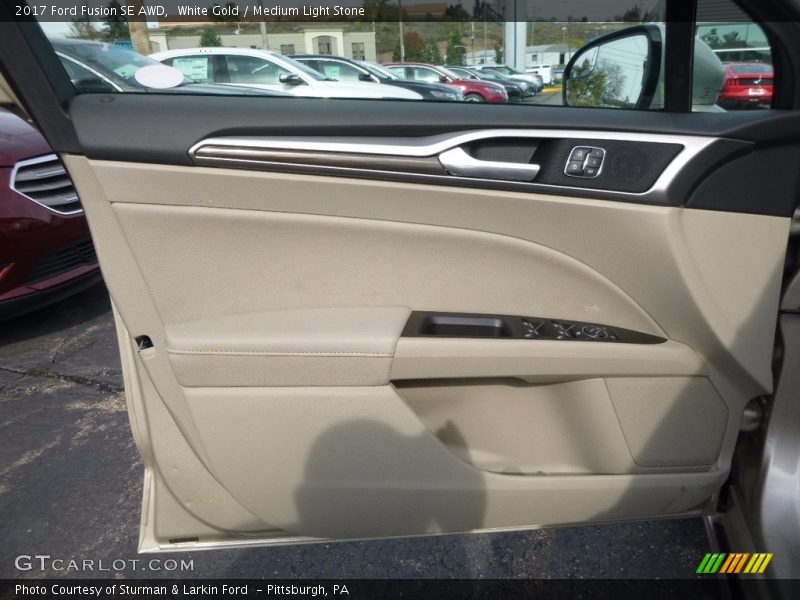 White Gold / Medium Light Stone 2017 Ford Fusion SE AWD