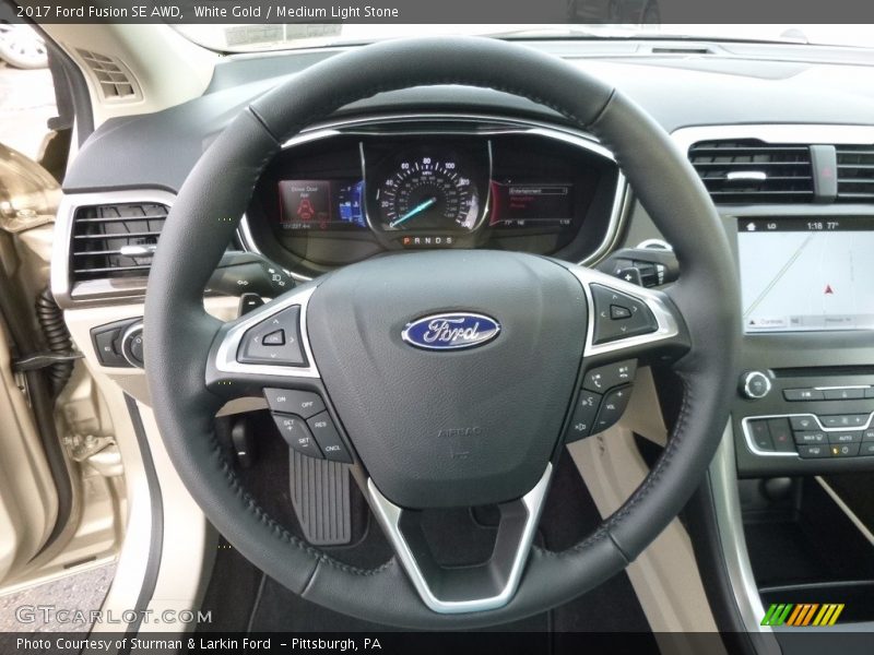 White Gold / Medium Light Stone 2017 Ford Fusion SE AWD