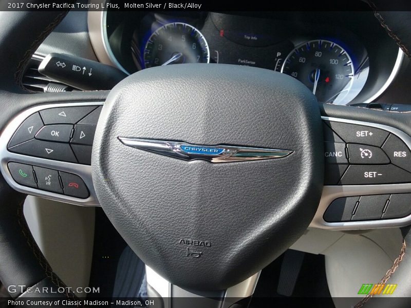 Molten Silver / Black/Alloy 2017 Chrysler Pacifica Touring L Plus