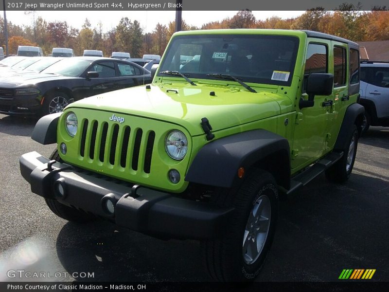 Hypergreen / Black 2017 Jeep Wrangler Unlimited Sport 4x4
