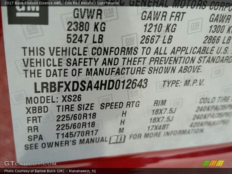 Chili Red Metallic / Light Neutral 2017 Buick Envision Essence AWD