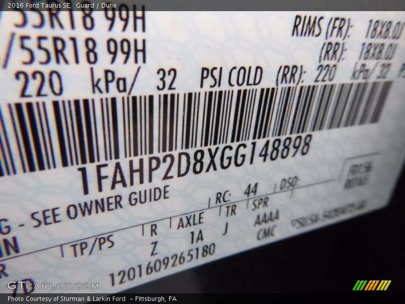 Guard / Dune 2016 Ford Taurus SE