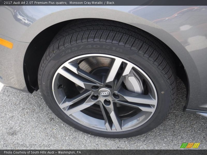 Monsoon Gray Metallic / Black 2017 Audi A4 2.0T Premium Plus quattro