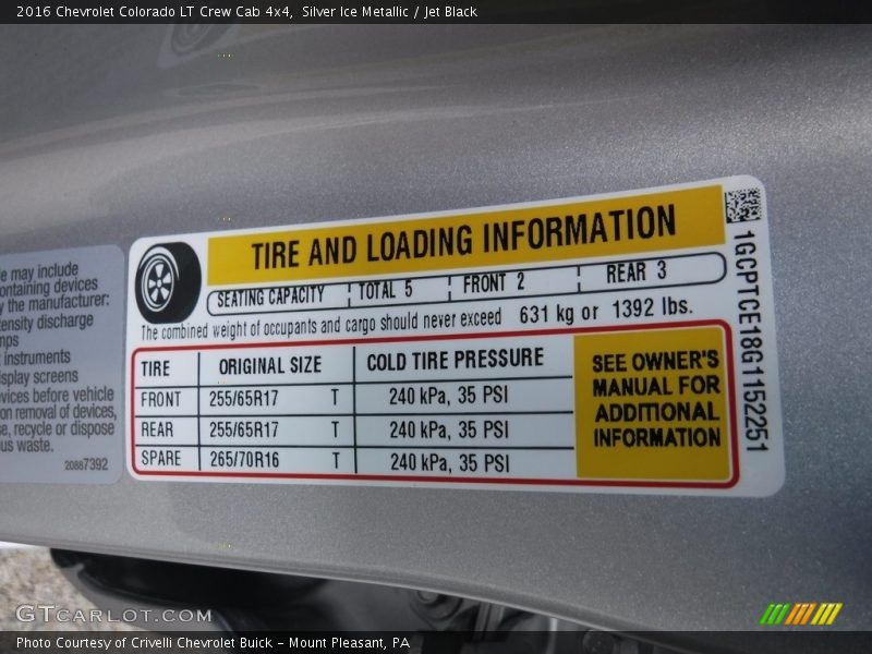 Silver Ice Metallic / Jet Black 2016 Chevrolet Colorado LT Crew Cab 4x4