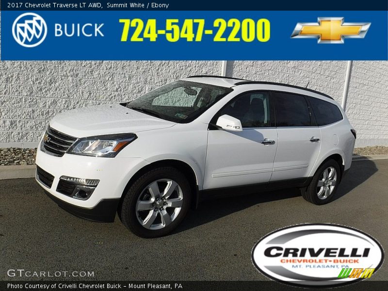 Summit White / Ebony 2017 Chevrolet Traverse LT AWD