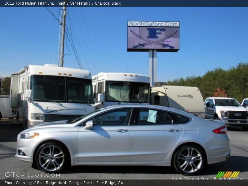 Ingot Silver Metallic / Charcoal Black 2013 Ford Fusion Titanium