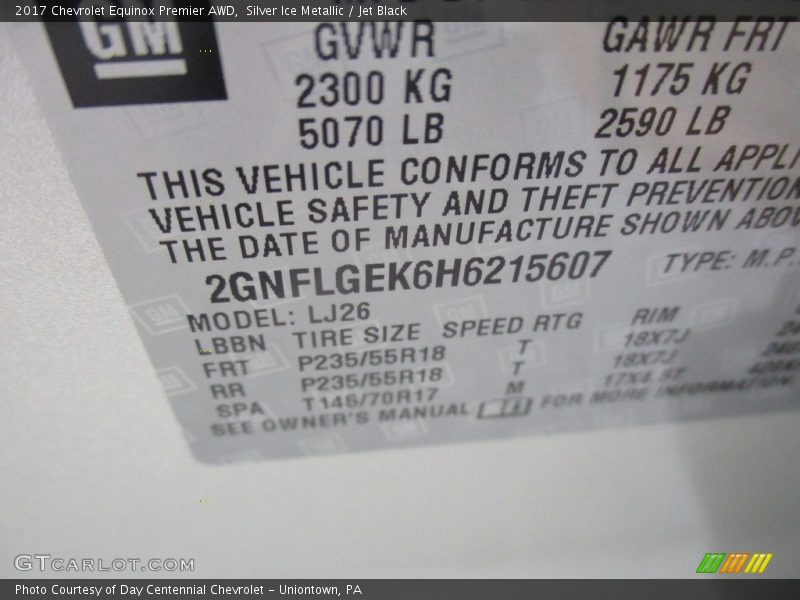 Silver Ice Metallic / Jet Black 2017 Chevrolet Equinox Premier AWD