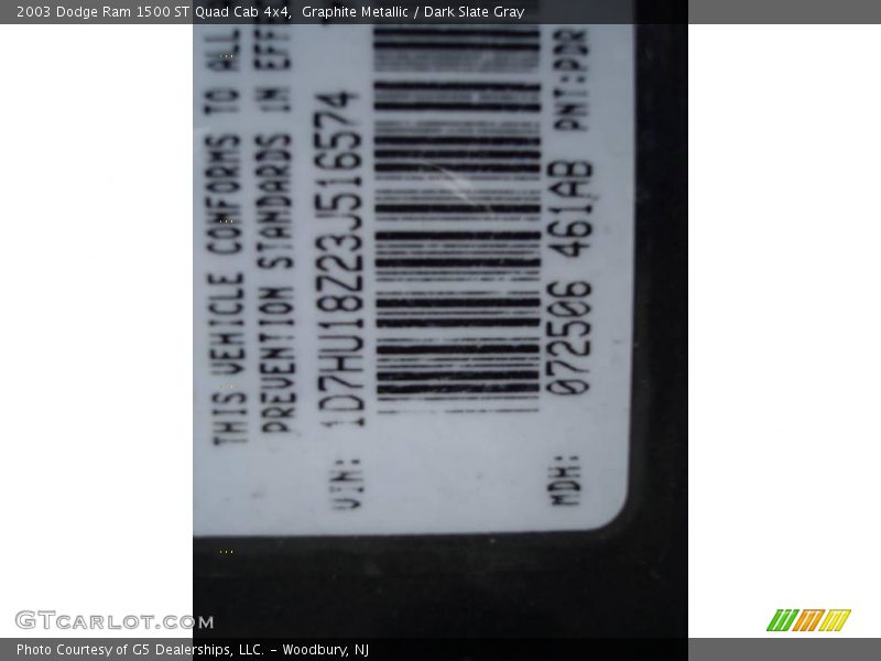 Graphite Metallic / Dark Slate Gray 2003 Dodge Ram 1500 ST Quad Cab 4x4