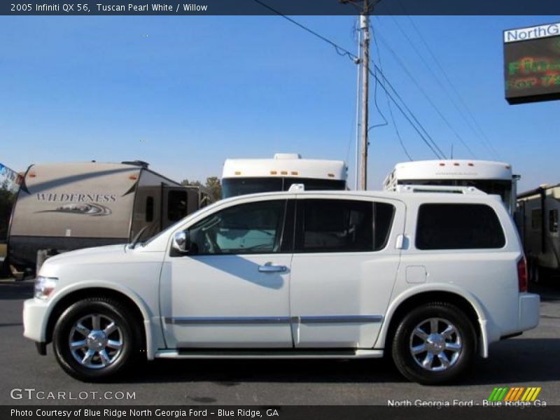 Tuscan Pearl White / Willow 2005 Infiniti QX 56