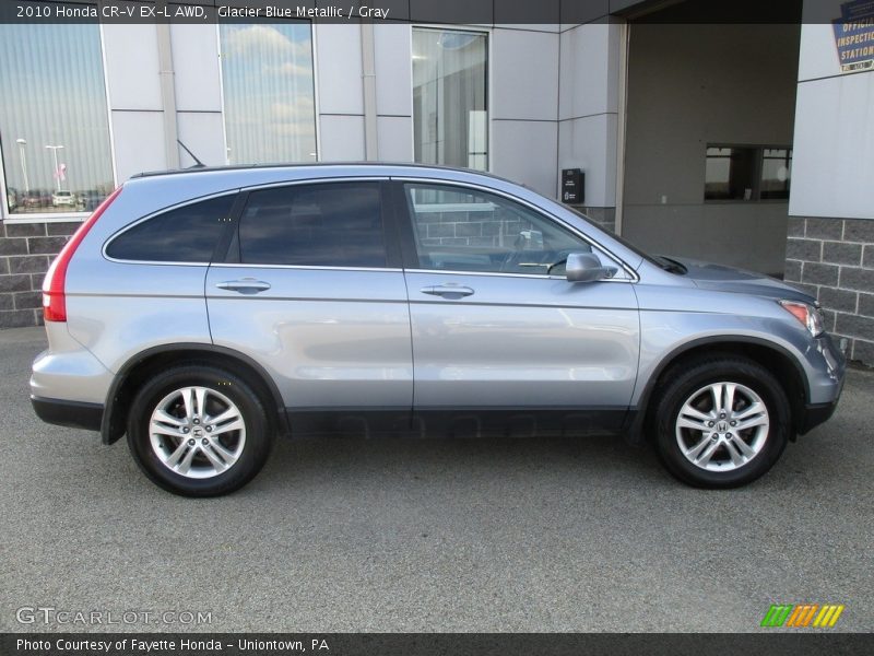 Glacier Blue Metallic / Gray 2010 Honda CR-V EX-L AWD