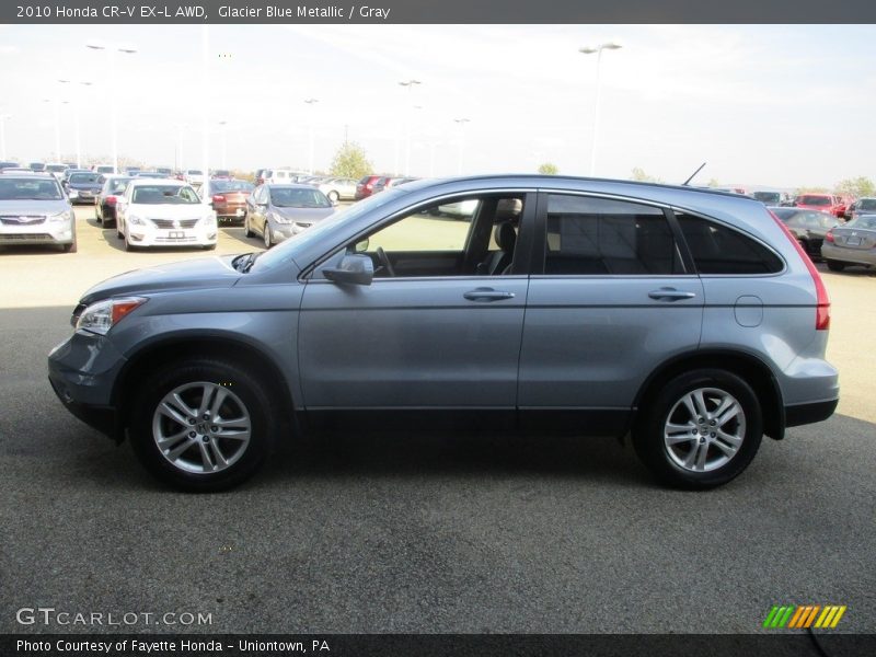 Glacier Blue Metallic / Gray 2010 Honda CR-V EX-L AWD