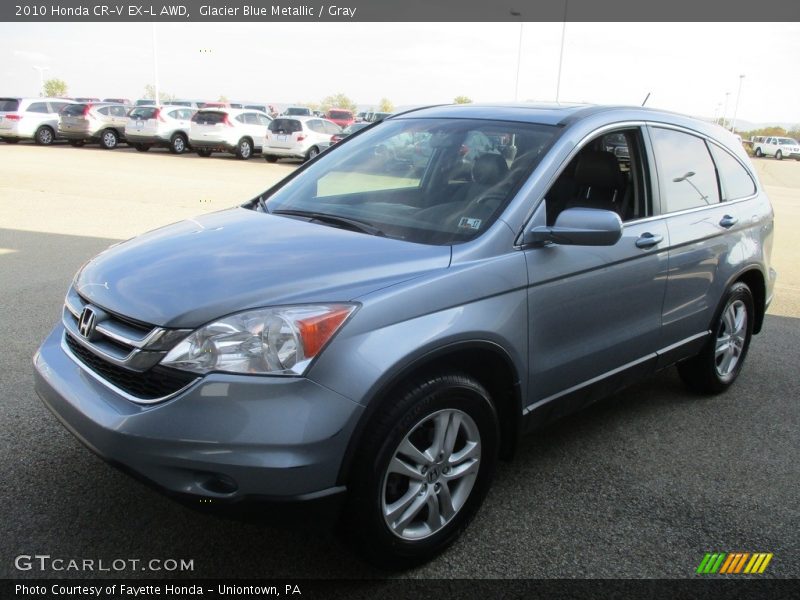 Glacier Blue Metallic / Gray 2010 Honda CR-V EX-L AWD