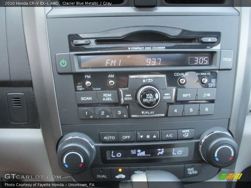 Glacier Blue Metallic / Gray 2010 Honda CR-V EX-L AWD