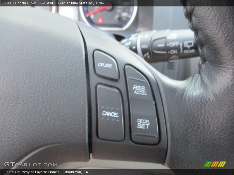 Glacier Blue Metallic / Gray 2010 Honda CR-V EX-L AWD