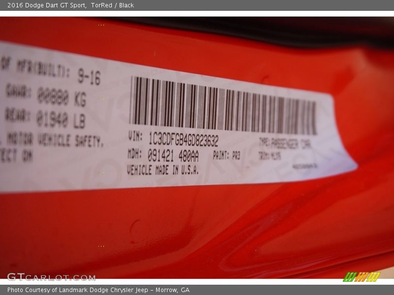 TorRed / Black 2016 Dodge Dart GT Sport