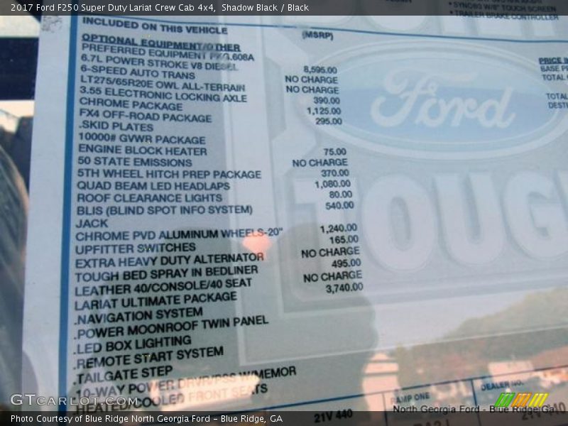 Shadow Black / Black 2017 Ford F250 Super Duty Lariat Crew Cab 4x4