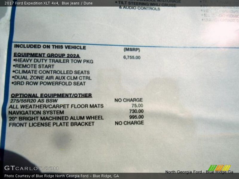 Blue Jeans / Dune 2017 Ford Expedition XLT 4x4