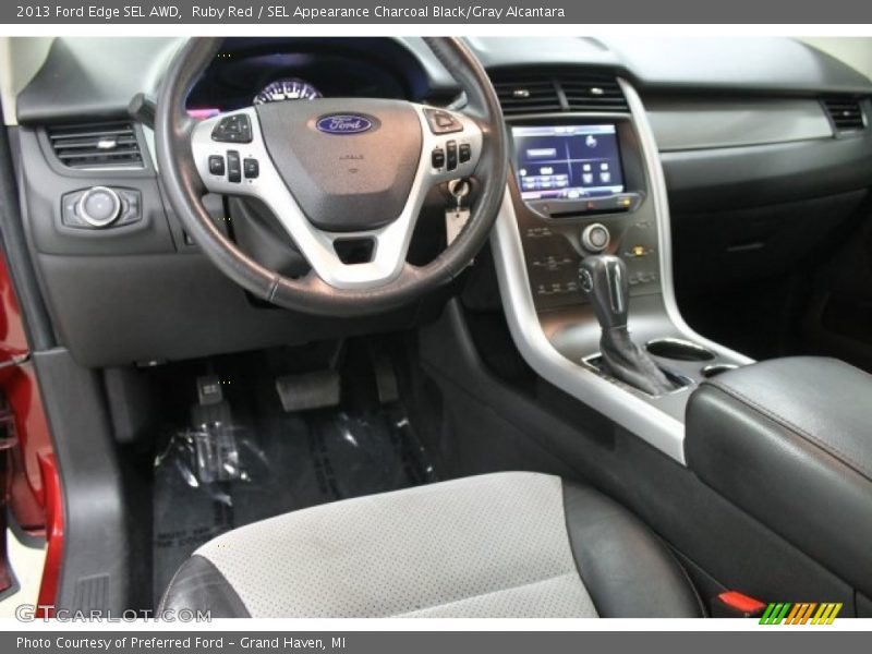 Ruby Red / SEL Appearance Charcoal Black/Gray Alcantara 2013 Ford Edge SEL AWD