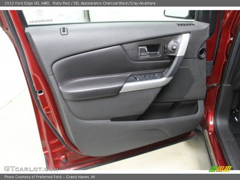 Ruby Red / SEL Appearance Charcoal Black/Gray Alcantara 2013 Ford Edge SEL AWD