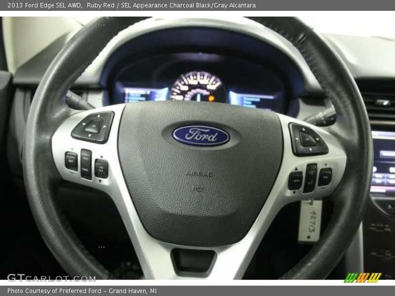 Ruby Red / SEL Appearance Charcoal Black/Gray Alcantara 2013 Ford Edge SEL AWD