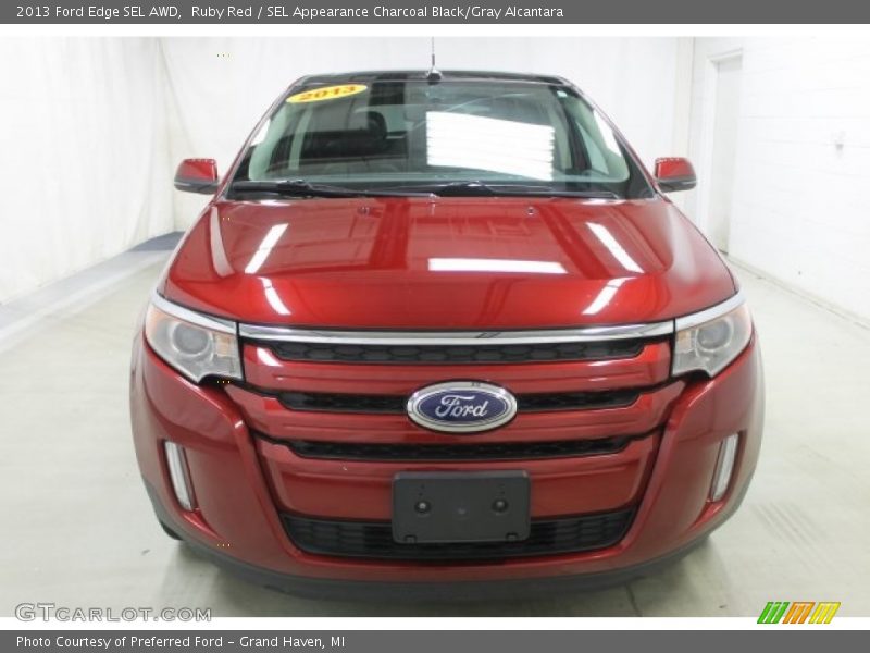 Ruby Red / SEL Appearance Charcoal Black/Gray Alcantara 2013 Ford Edge SEL AWD