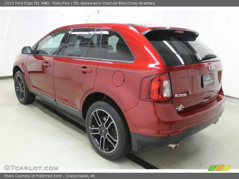 Ruby Red / SEL Appearance Charcoal Black/Gray Alcantara 2013 Ford Edge SEL AWD