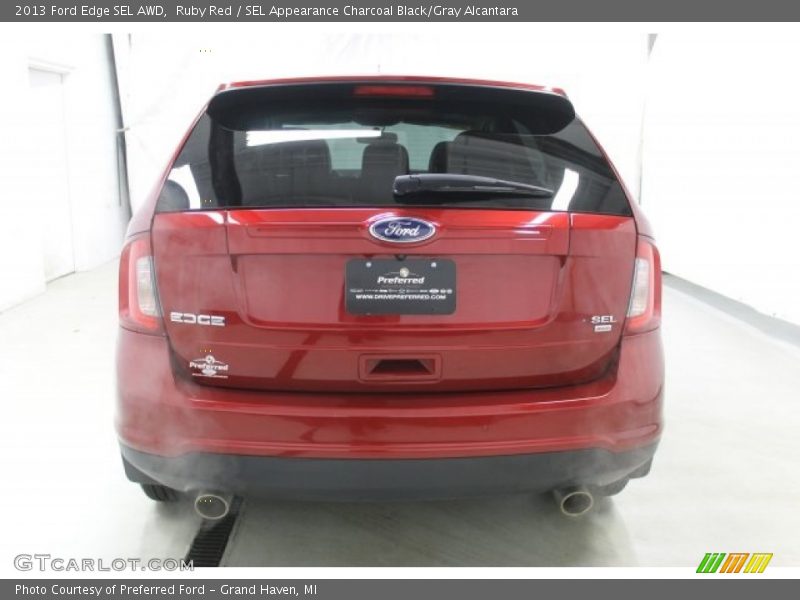 Ruby Red / SEL Appearance Charcoal Black/Gray Alcantara 2013 Ford Edge SEL AWD
