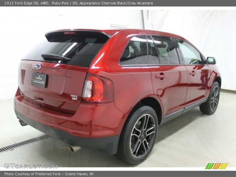 Ruby Red / SEL Appearance Charcoal Black/Gray Alcantara 2013 Ford Edge SEL AWD