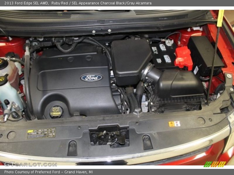 Ruby Red / SEL Appearance Charcoal Black/Gray Alcantara 2013 Ford Edge SEL AWD