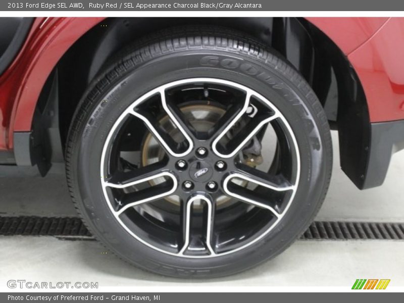 Ruby Red / SEL Appearance Charcoal Black/Gray Alcantara 2013 Ford Edge SEL AWD
