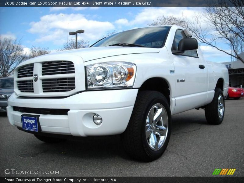 Bright White / Medium Slate Gray 2008 Dodge Ram 1500 Sport Regular Cab 4x4