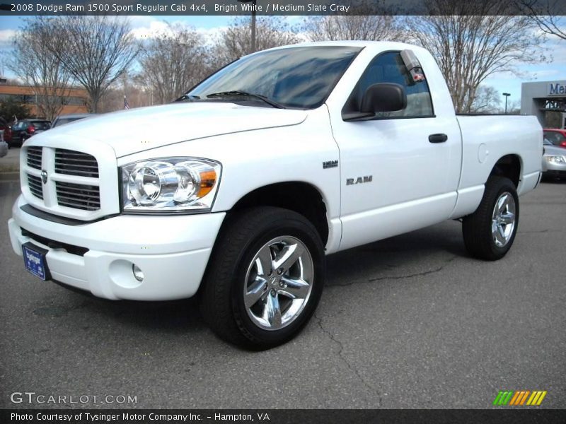 Bright White / Medium Slate Gray 2008 Dodge Ram 1500 Sport Regular Cab 4x4