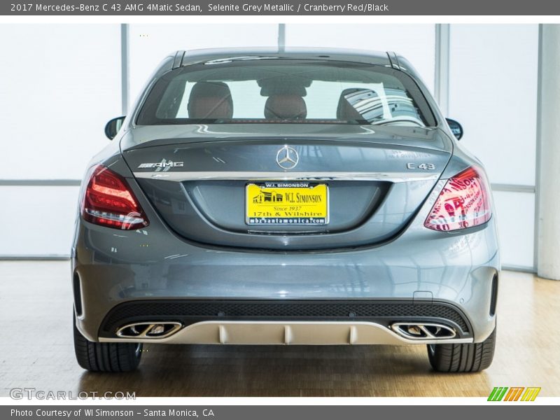 Selenite Grey Metallic / Cranberry Red/Black 2017 Mercedes-Benz C 43 AMG 4Matic Sedan