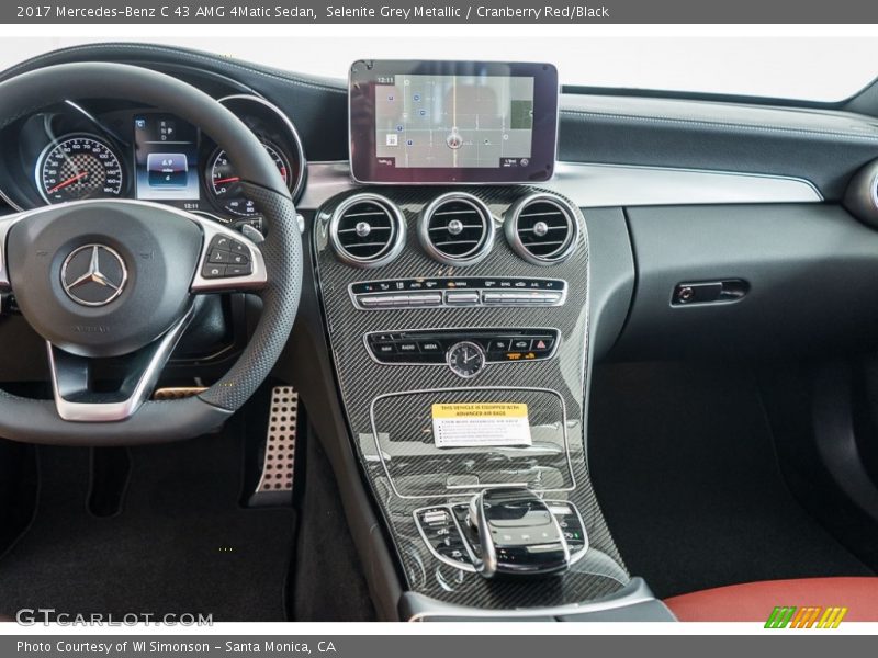 Selenite Grey Metallic / Cranberry Red/Black 2017 Mercedes-Benz C 43 AMG 4Matic Sedan