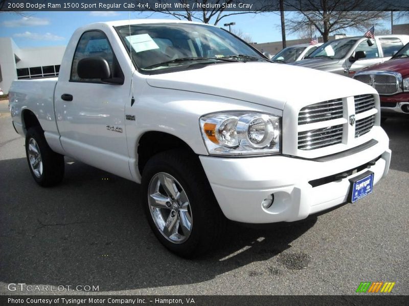 Bright White / Medium Slate Gray 2008 Dodge Ram 1500 Sport Regular Cab 4x4