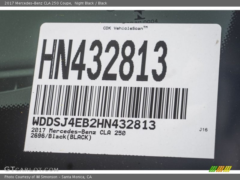 Night Black / Black 2017 Mercedes-Benz CLA 250 Coupe