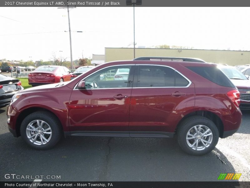 Siren Red Tintcoat / Jet Black 2017 Chevrolet Equinox LT AWD