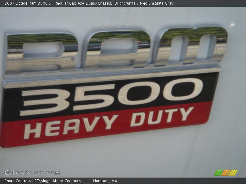 Bright White / Medium Slate Gray 2007 Dodge Ram 3500 ST Regular Cab 4x4 Dually Chassis