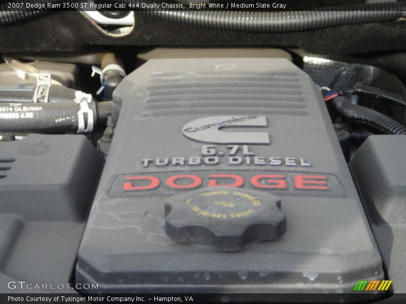 Bright White / Medium Slate Gray 2007 Dodge Ram 3500 ST Regular Cab 4x4 Dually Chassis